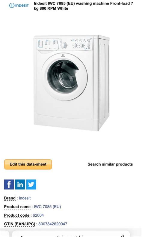 Scheda tecnica del prodotto Indesit IWC 7085 (EU) lavatrice